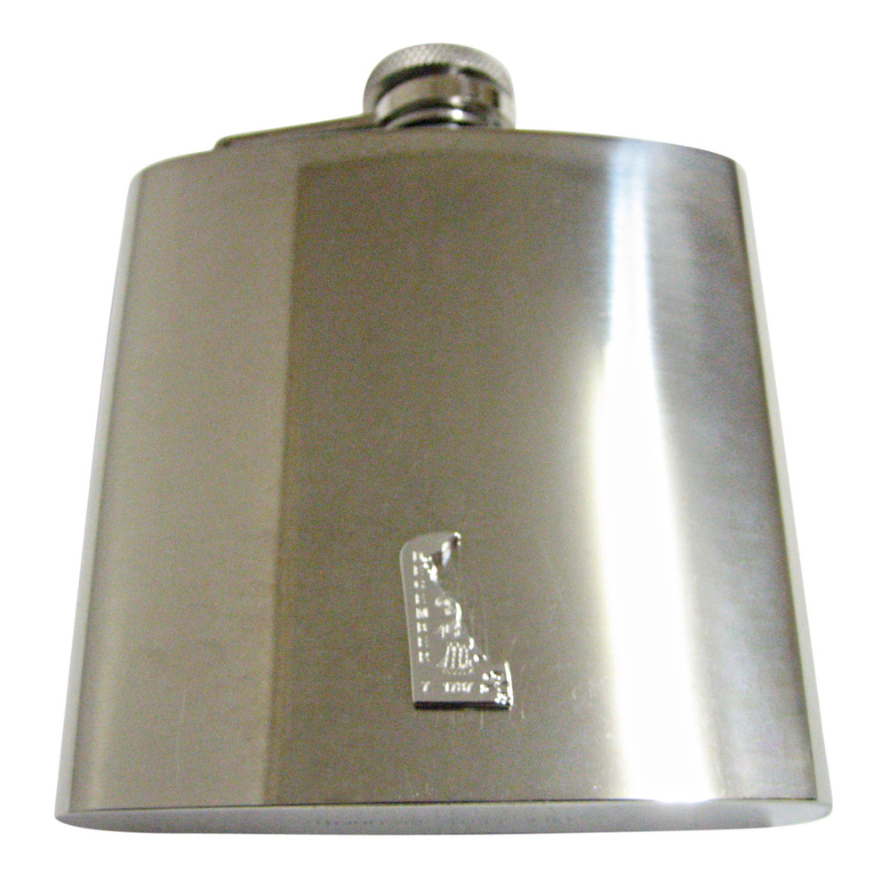 Delaware State Map Shape And Flag Design 6oz Flask - image 1